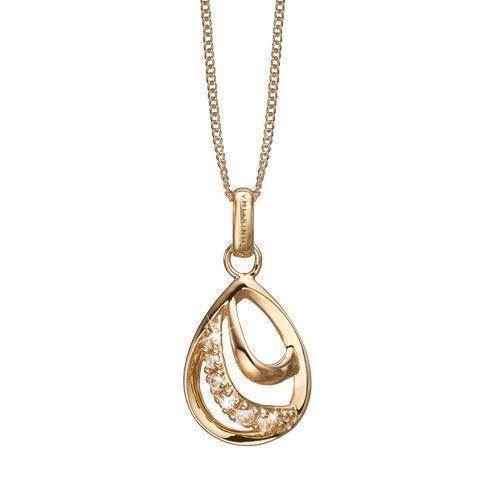 Image of Christina Collect forgyldt sterling sølv Moves Dråbeformet vedhæng med 6 smukke hvide topaz, model 680-G10